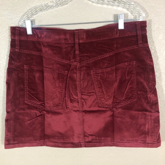 Madewell Stretch Velveteen Zip Mini Skirt NWT - Picture 4 of 6